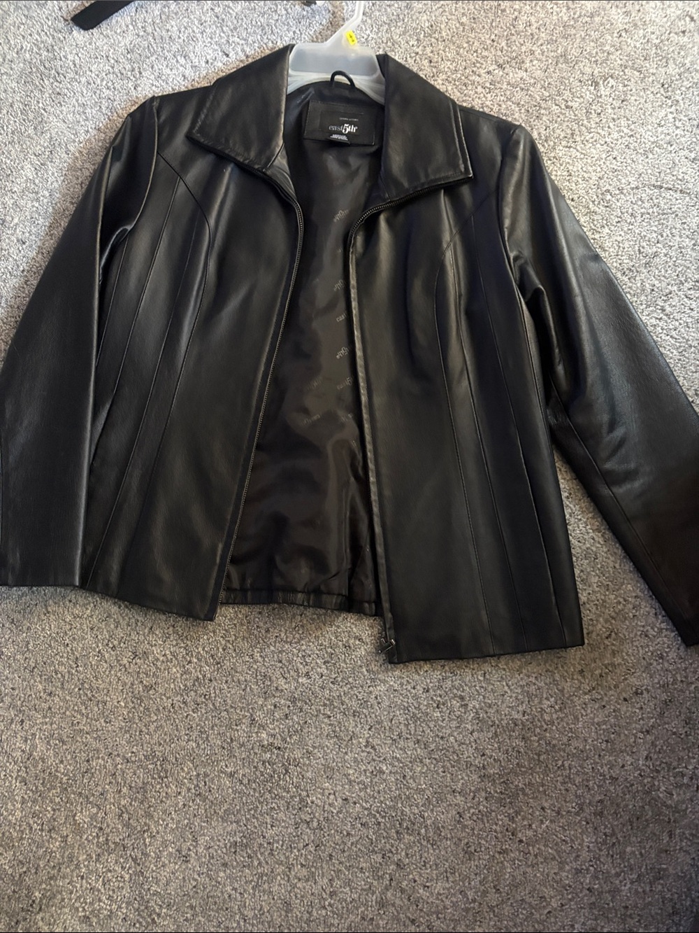 East 5th Black Faux Leather Zip-Front Jacket